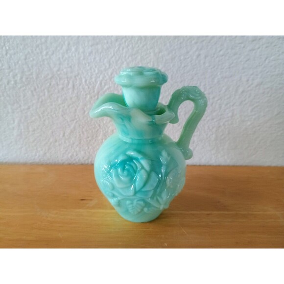 Vintage Avon 1986 Perfume Bottle Mint Green Victorian Style - No Dish - Picture 1 of 8